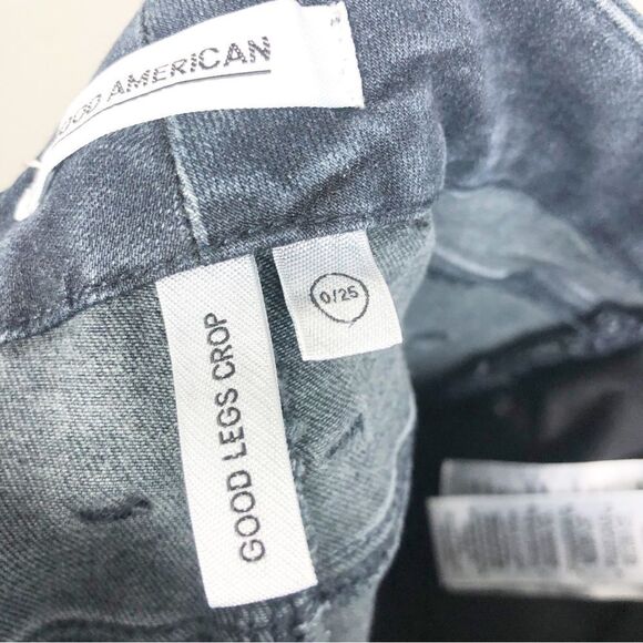 GOOD AMERICAN | Good Legs Crop Jeans Dark Wash Denim Blue375 Women’s Size 25 (0) - Picture 10 of 12